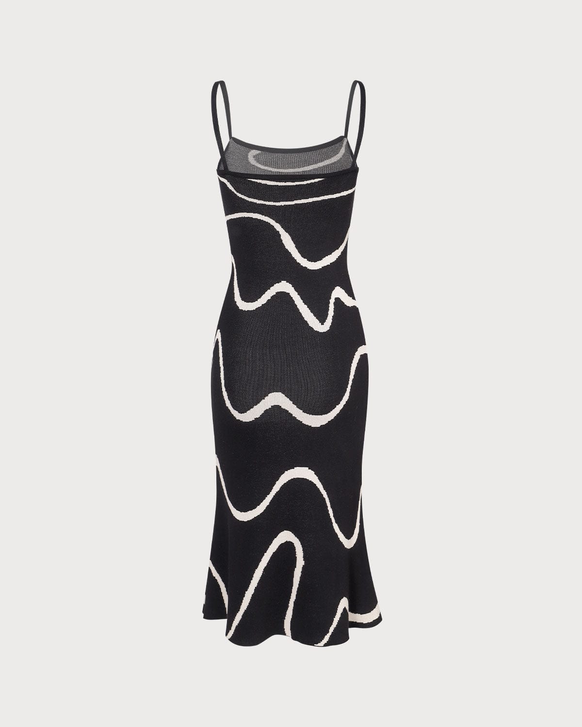 Vestido midi de punto con bajo en forma de sirena «Black Wave»