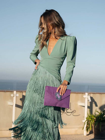 Alina| Vestido de flecos