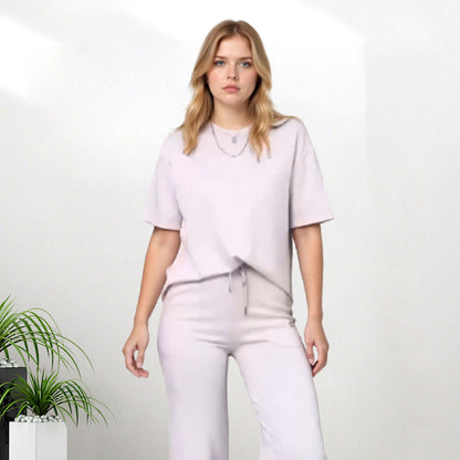 Conjunto Minimalista de 2 Piezas para Mujer - Top Elegante y Pantalón a Juego