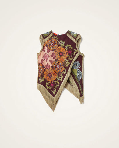 Maria I Top con flecos y efecto foulard