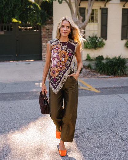 Maria I Top con flecos y efecto foulard