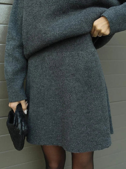 Sofia I Conjunto de falda y jersey oversize de punto