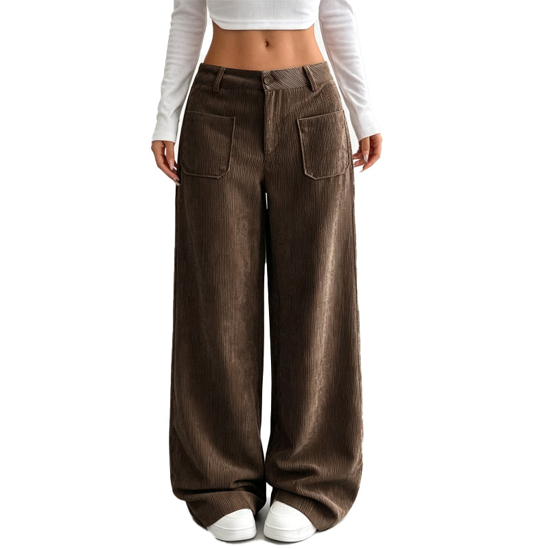 Sara I Pantalones de pierna ancha para mujer, de corte cómodo y holgado