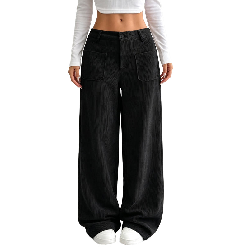 Sara I Pantalones de pierna ancha para mujer, de corte cómodo y holgado