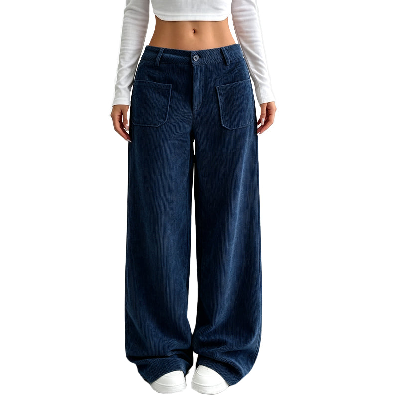 Sara I Pantalones de pierna ancha para mujer, de corte cómodo y holgado